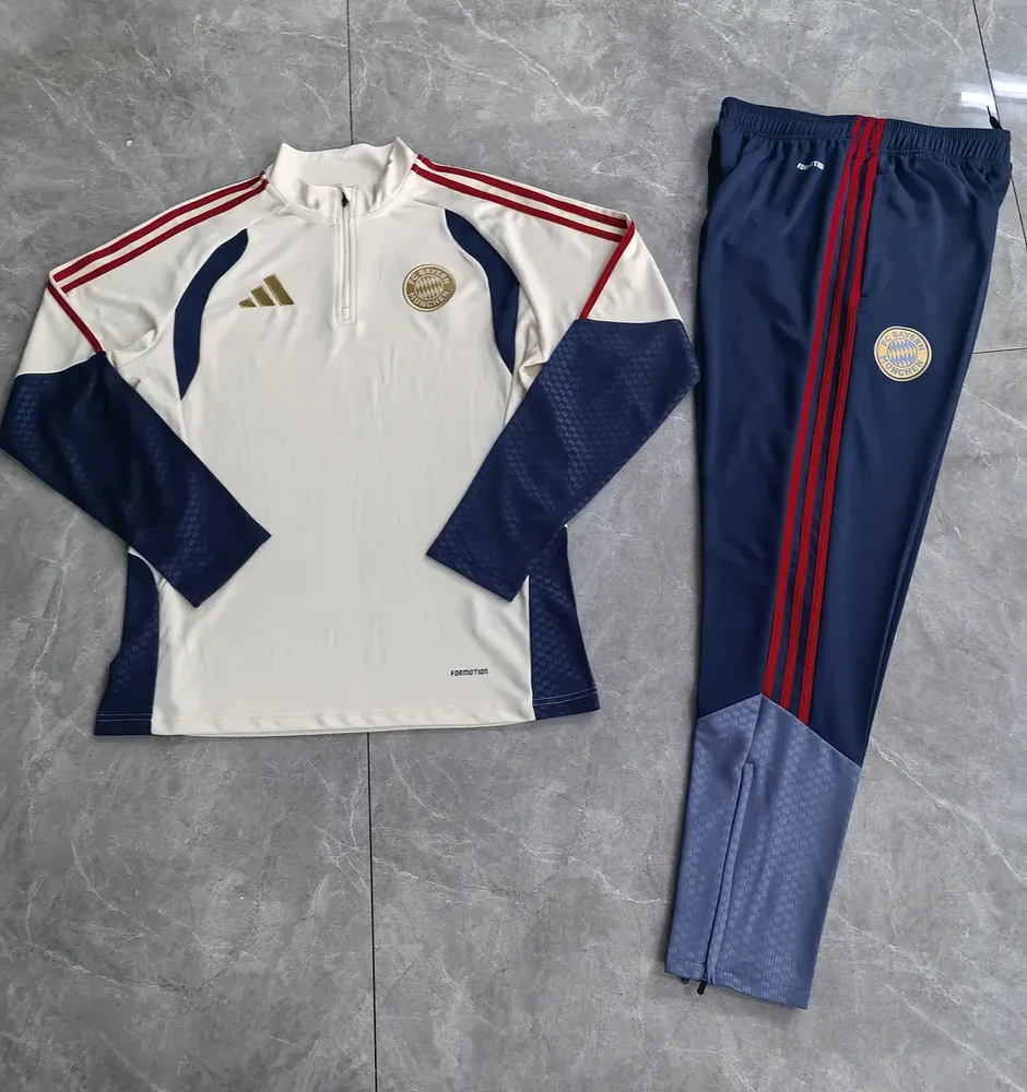 Bayern Munich 2026/2027 Bayern Munich Half-Pull Training Suit Pale yellow Football Shirt Set 2026/27 — 3