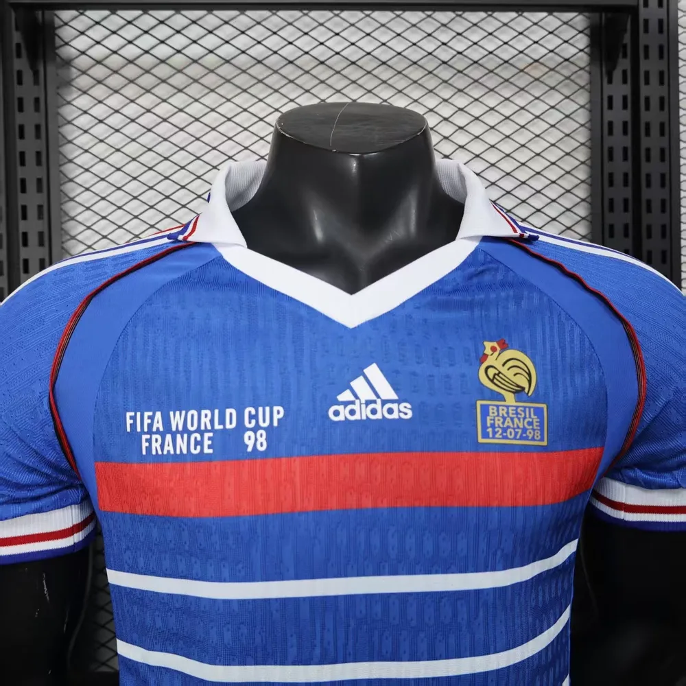 France 1998 Player Version Retro France Home Football Shirt 1998 — 3