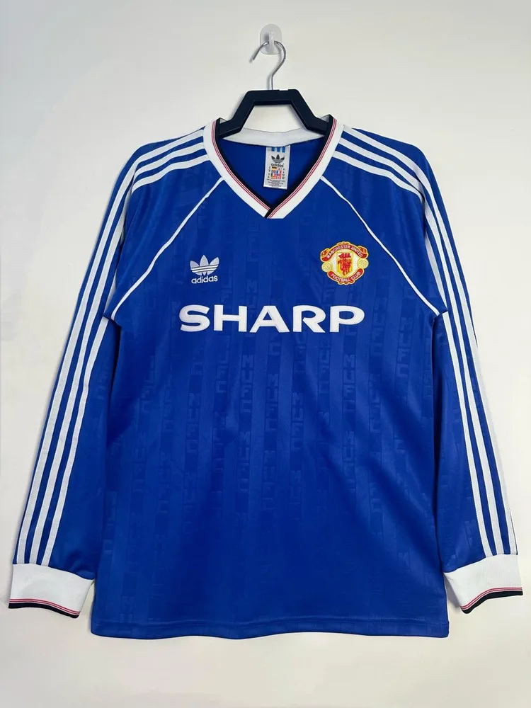 Manchester United 1988-1990 Retro Manga larga Manchester United Tercera Visitante Camiseta de fútbol 1988/1990