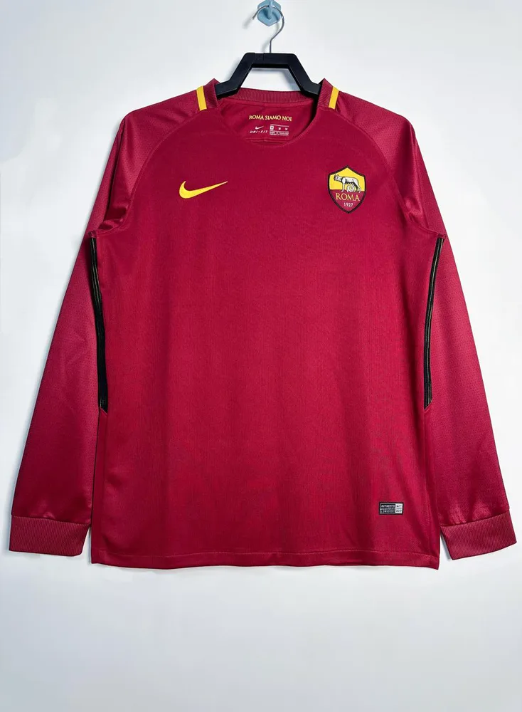 AS Roma 2017-2018 Retro Manga larga Roma Local Camiseta de fútbol 2017/2018