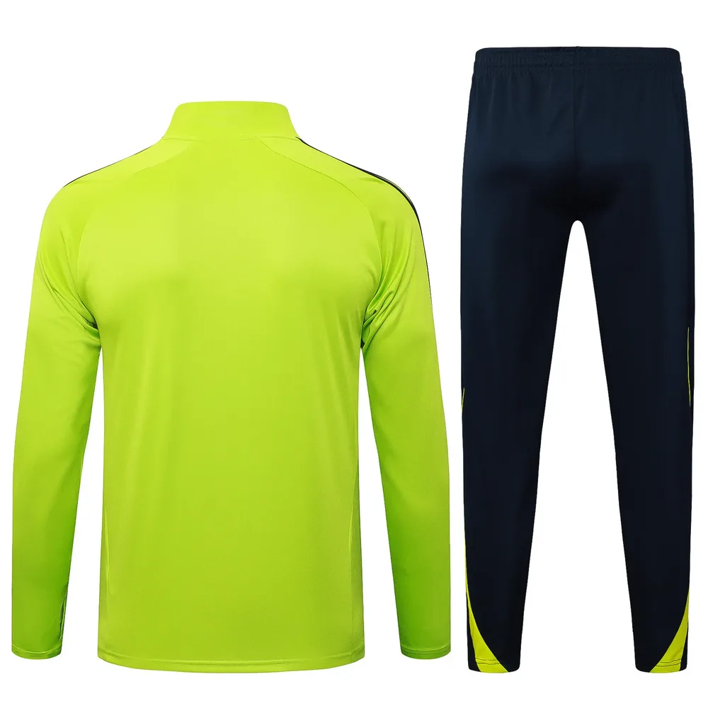 Real Madrid 2025/2026 Real Madrid Grass Green Retro Version Half-Pull Training Suit Football Shirt Set 2025/2026 — 2