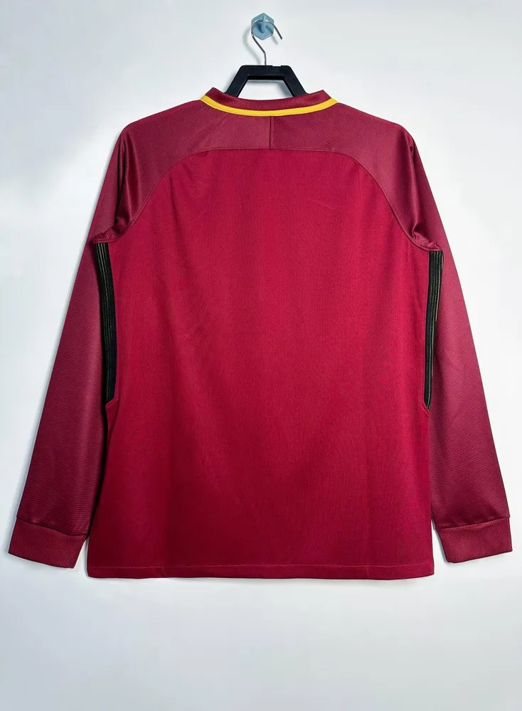 AS Roma 2017-2018 Retro Long Sleeve Roma Home Soccer Jersey 2017/2018 — 2