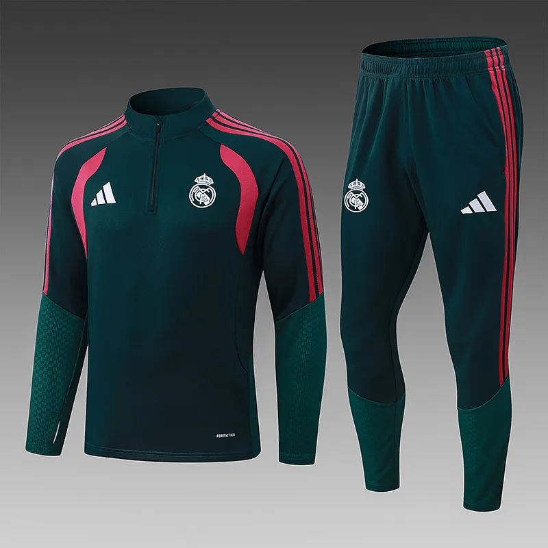 Real Madrid 2026/2027 Real Madrid blue Half-Pull Training Suit Dark green Football Shirt Set 2026/27