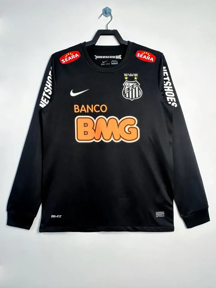 Santos 2012/2013 Retro Long Sleeve Santos Away Soccer Jersey 2012/2013