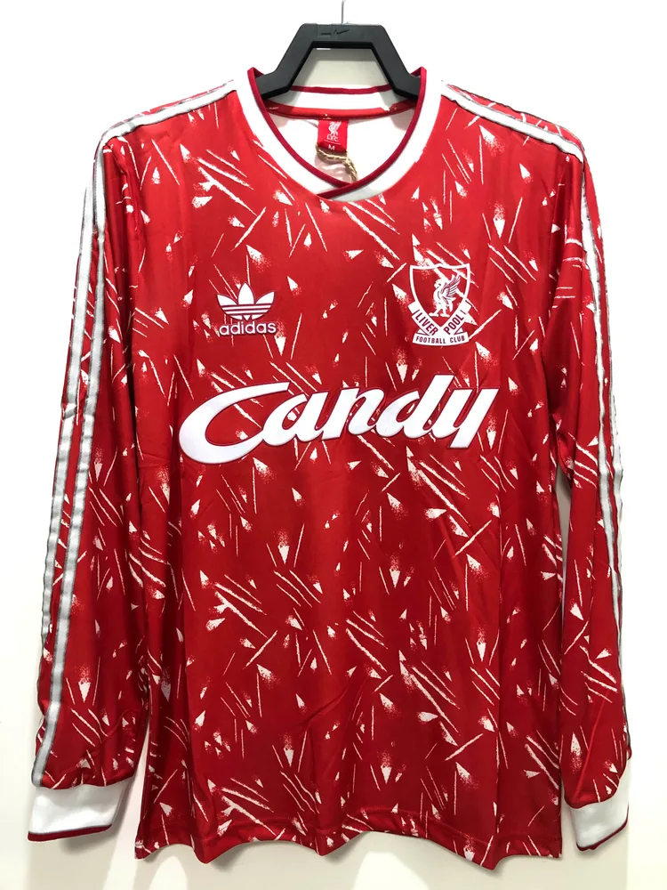 Liverpool 1989/1991 Retro Manga larga Liverpool Local Camiseta de fútbol 1989/1991