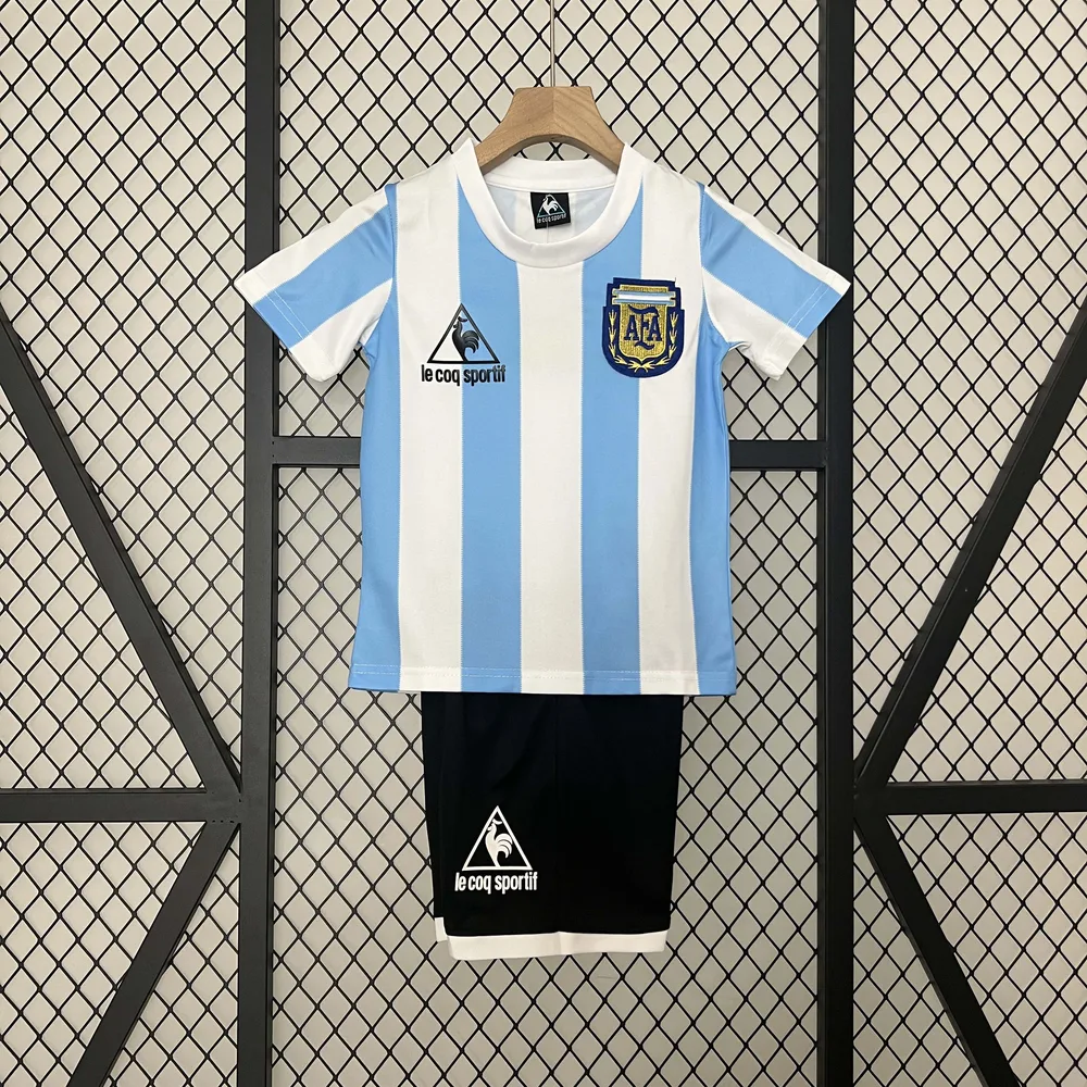 Argentina 1986 Retro Argentina National Team Home Football Shirt Kids Size 1986 — 3