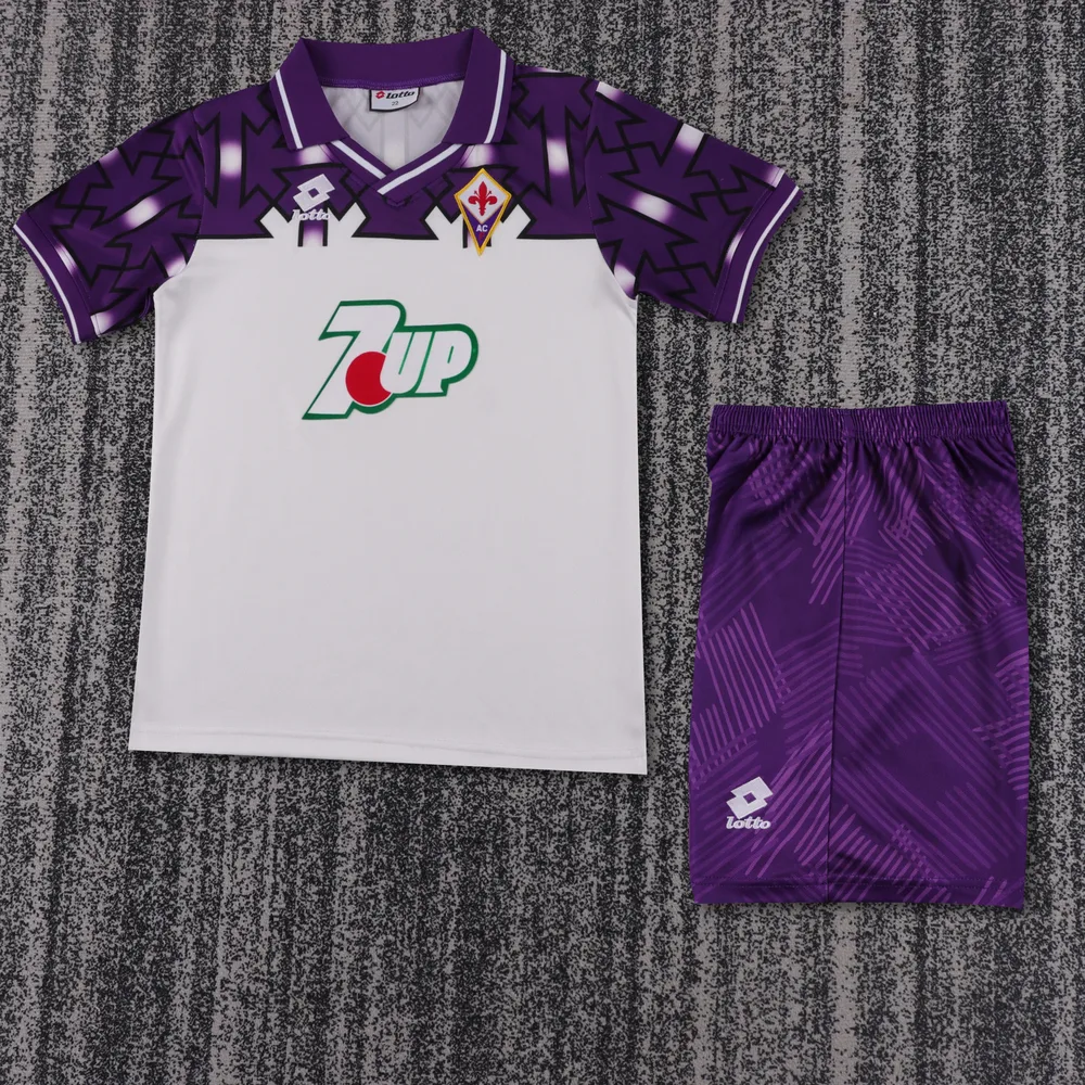 Fiorentina 1992-1993 Retro Fiorentina Visitante Camiseta de fútbol Talla infantil 1992/1993