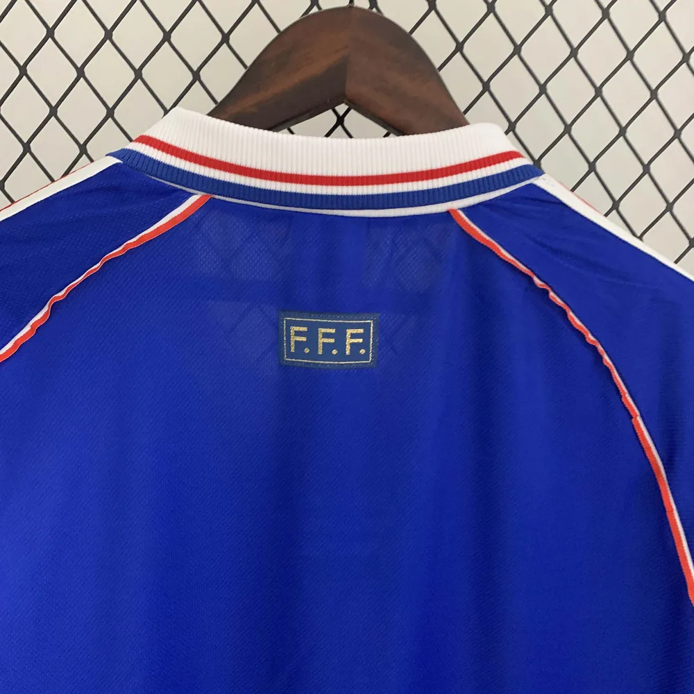 France 1998 Retro Long Sleeve France Home Football Shirt 1998 — 4