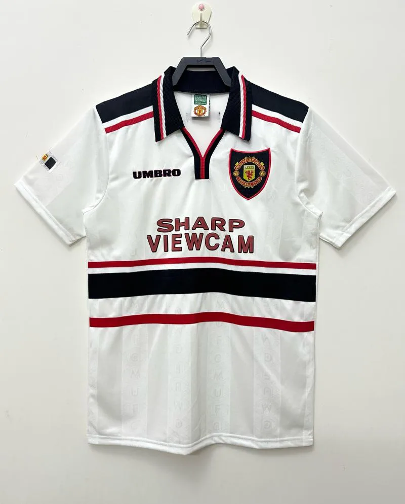 Manchester United 1998/1999 Retro Manchester United Visitante White Camiseta de fútbol 1998/1999