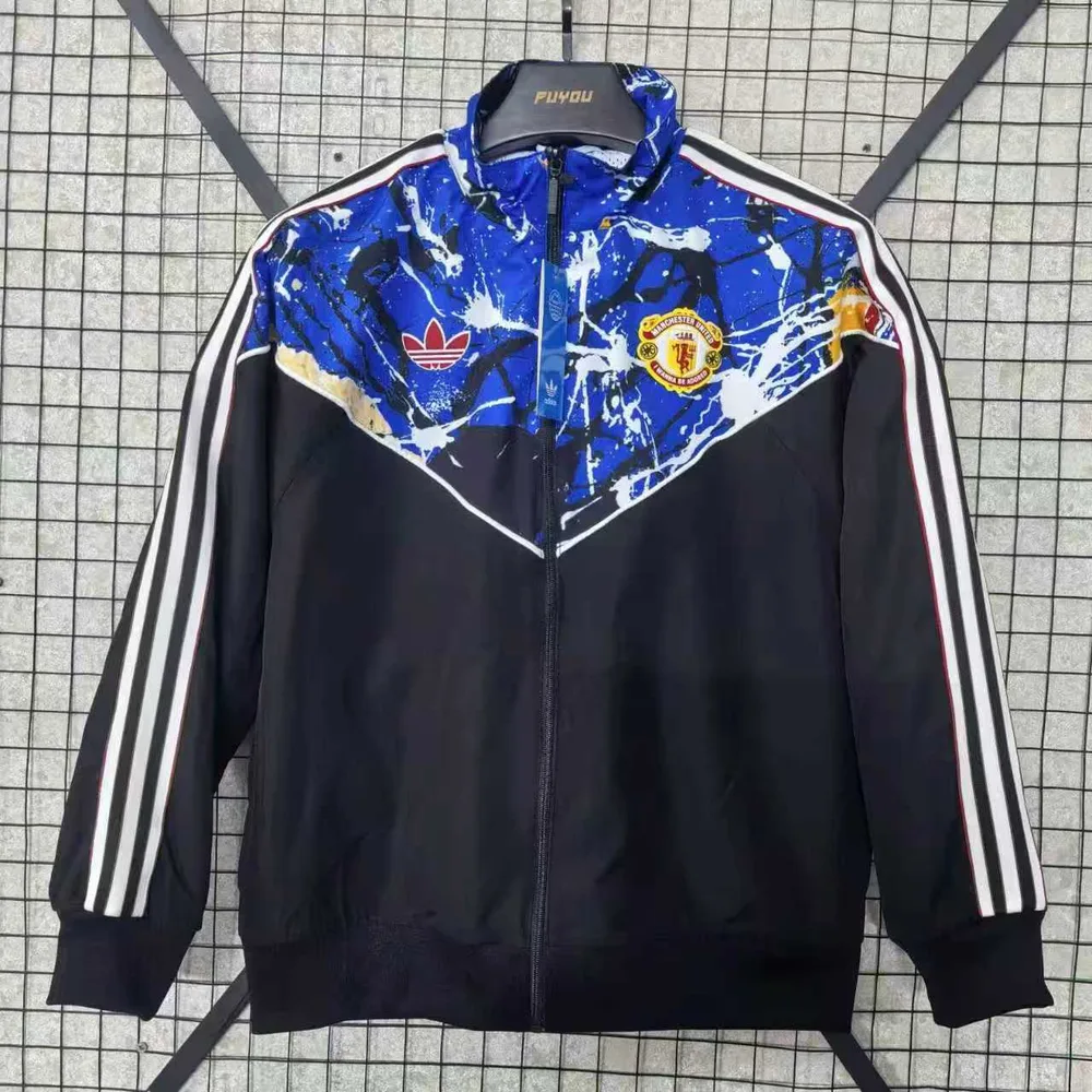 Manchester United 2026/2027 Manchester United Windbreaker Blue Football Jersey 2026/27