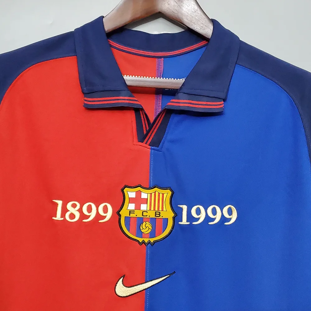 Barcelona 1999/2000 Retro Barcelona Local 100th Anniversary Version Camiseta de fútbol 1999/2000 — 3