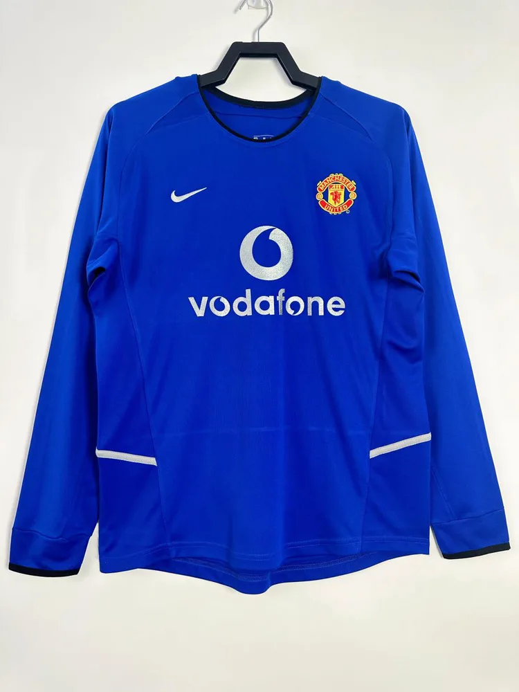 Manchester United 2002-2003 Retro Manga larga Manchester United Tercera Visitante Camiseta de fútbol 2002/2003