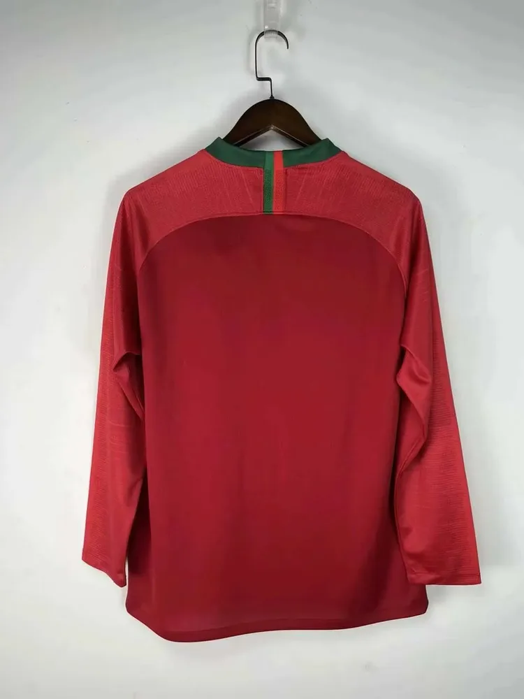 Portugal 2018 Retro Long Sleeve Portugal Home Football Shirt 2018 — 2