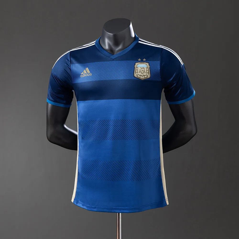 Argentina 2014 Retro Versión jugador Argentina National Team Visitante Jersey 2014 — 1