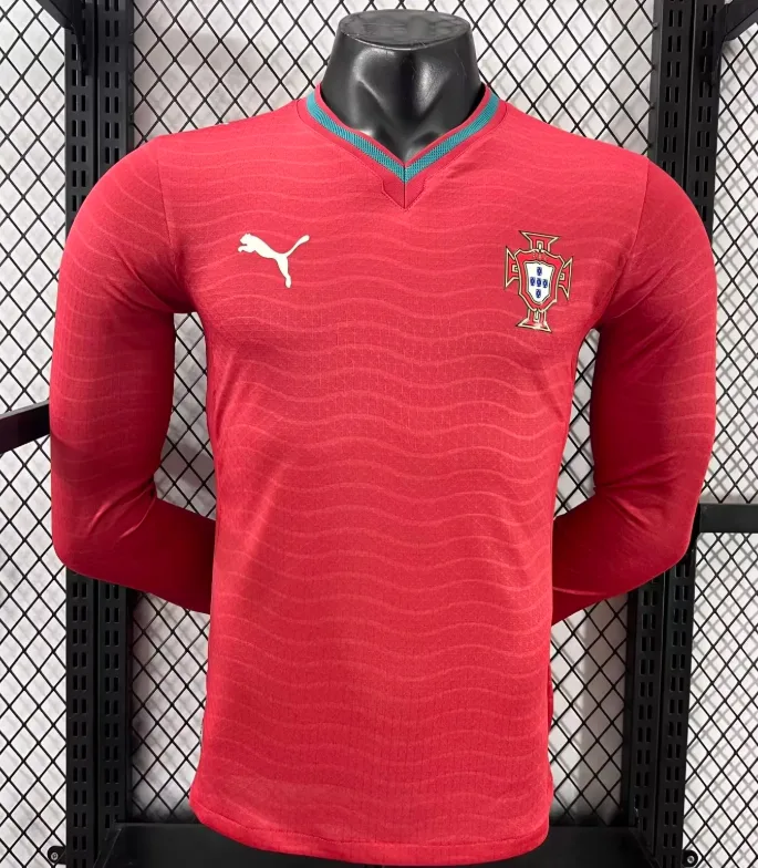 Portugal 2026/2027 Long Sleeve Player Version Portugal Home Football Jersey 2026/27