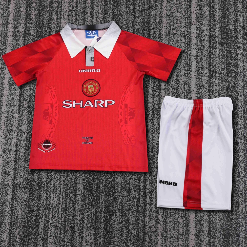 Manchester United 1996-1997 Retro Manchester United Local Camiseta de fútbol Talla infantil 1996/1997