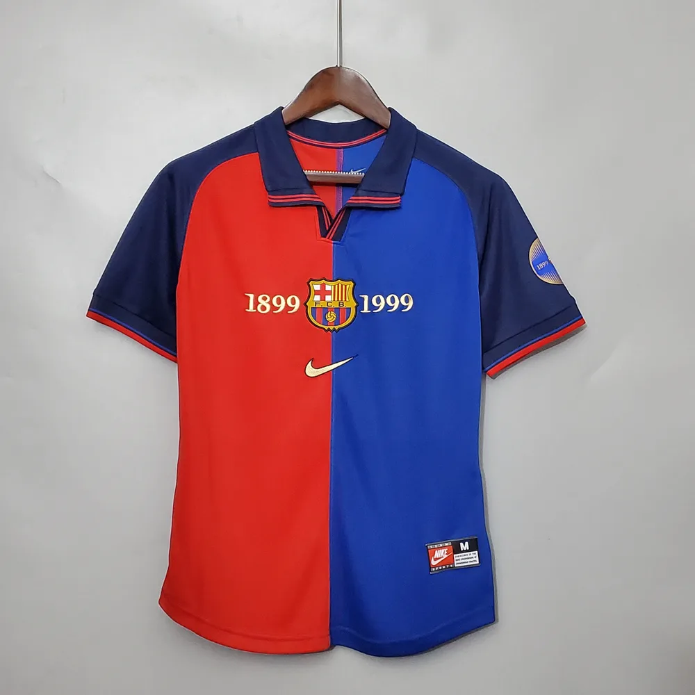 Barcelona 1999/2000 Retro Barcelona Local 100th Anniversary Version Camiseta de fútbol 1999/2000