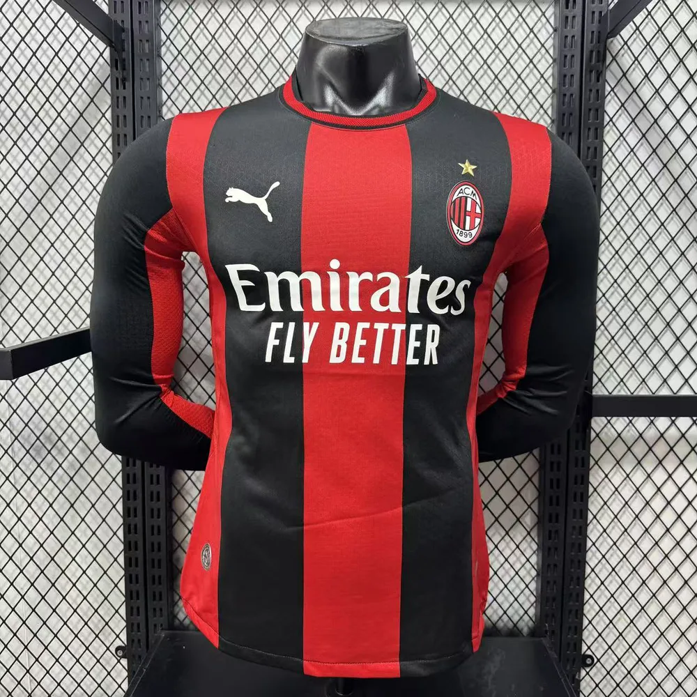 AC Milan 2026/2027 Manga larga Versión jugador AC Milan Local Camiseta de fútbol 2026/27