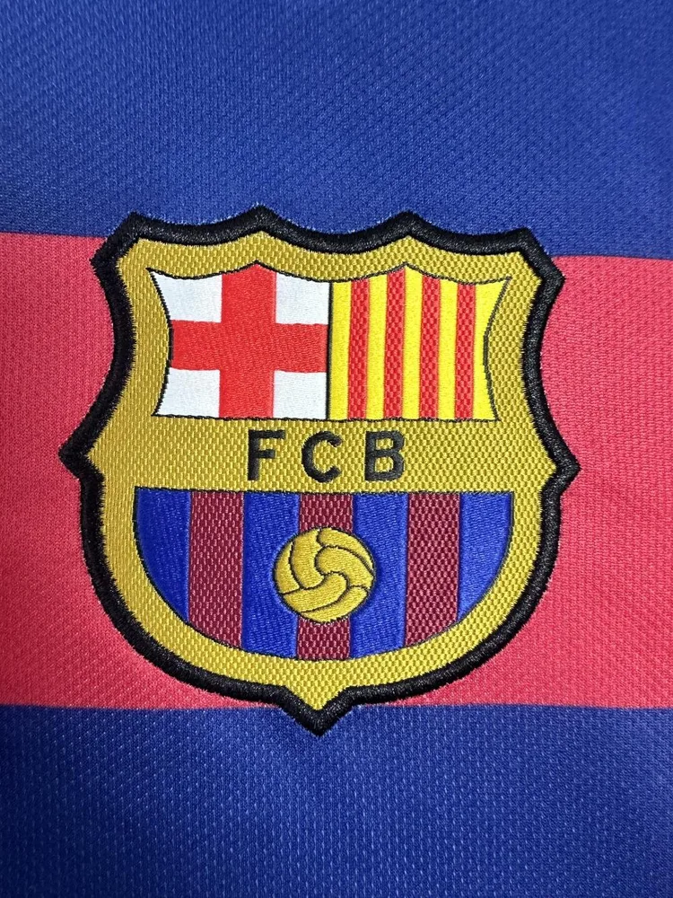 Barcelona 2015/2016 Retro Barcelona Home Football Jersey Long Sleeve 2015/2016 — 8