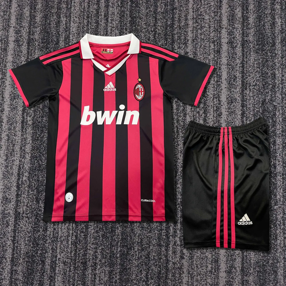 AC Milan 2009-2010 Retro AC Milan Local Camiseta de fútbol Talla infantil 2009/2010
