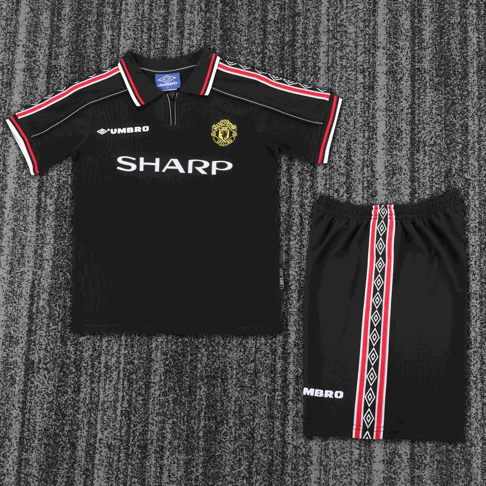 Manchester United 1998-1999 Retro Manchester United Visitante Camiseta de fútbol Talla infantil 1998/1999