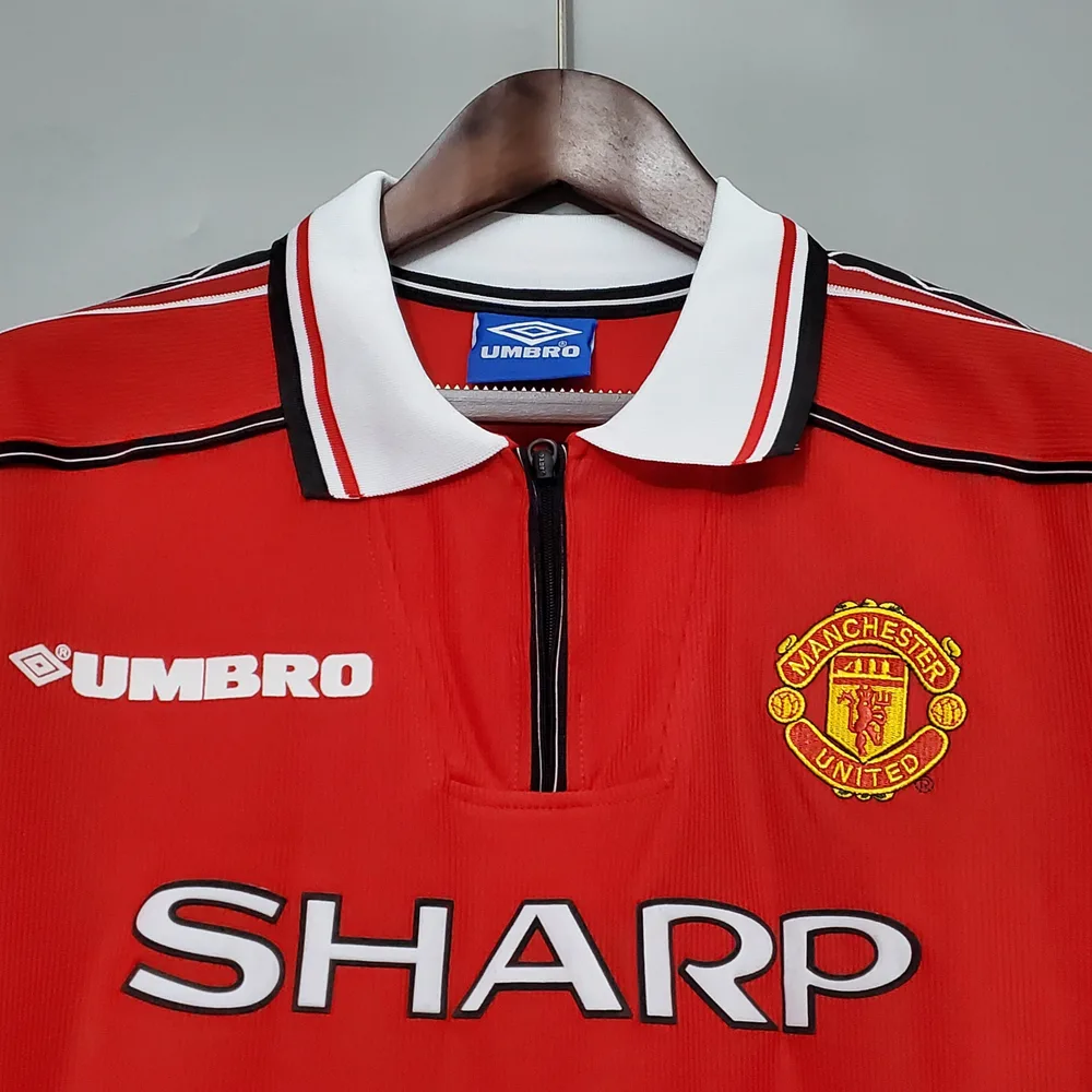 Manchester United 1998-1999 Retro Long Sleeve Manchester United Home Football Shirt 1998/1999 — 3