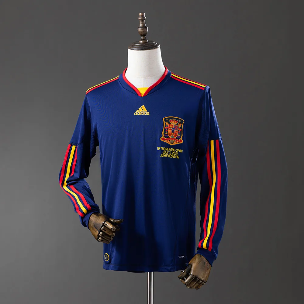 Spain 2010 Retro Spain Visitante Manga larga Jersey 2010