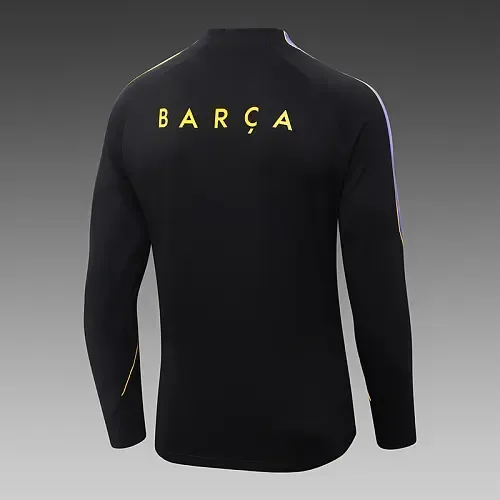 Barcelona 2026/2027 Barcelona Half-Pull Training Black Football Shirt Set 2026/27 — 5