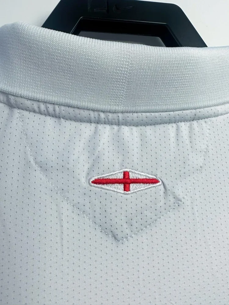 England 2006 Retro Long Sleeve England Home Soccer Jersey 2006 — 4