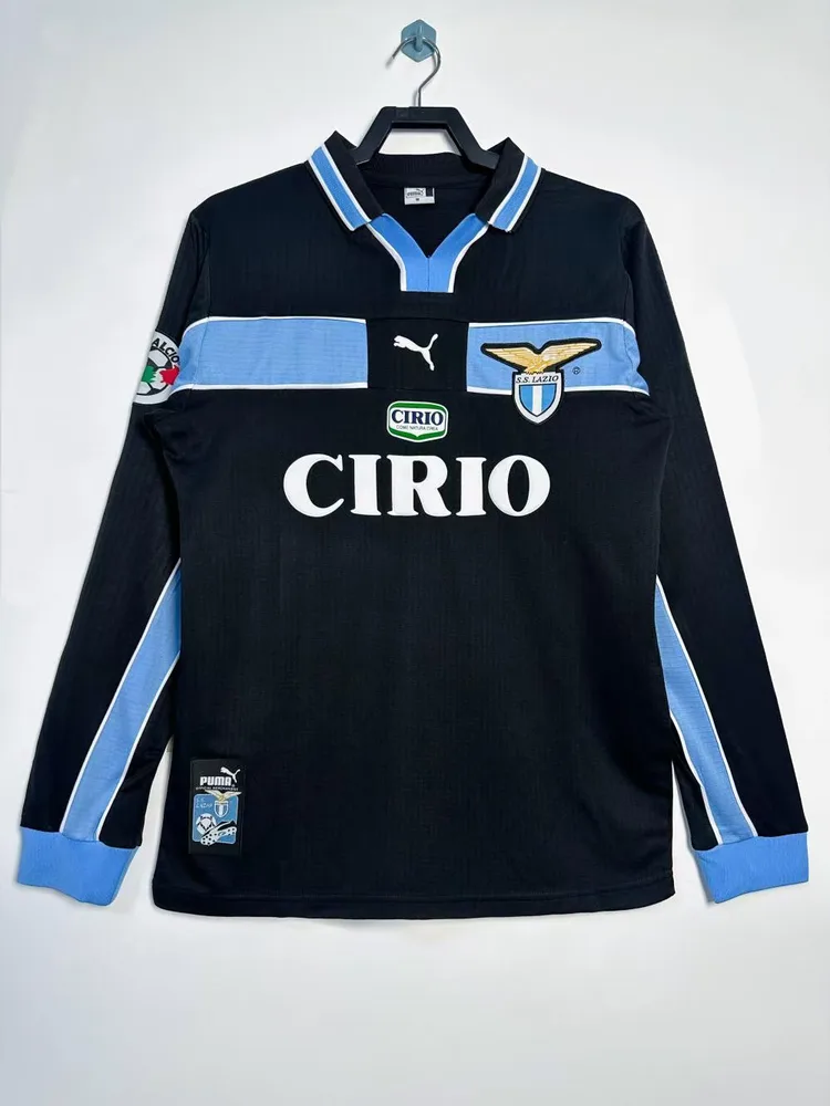 Lazio 1998/1999 Retro Manga larga Lazio Visitante Camiseta de fútbol 1998/1999