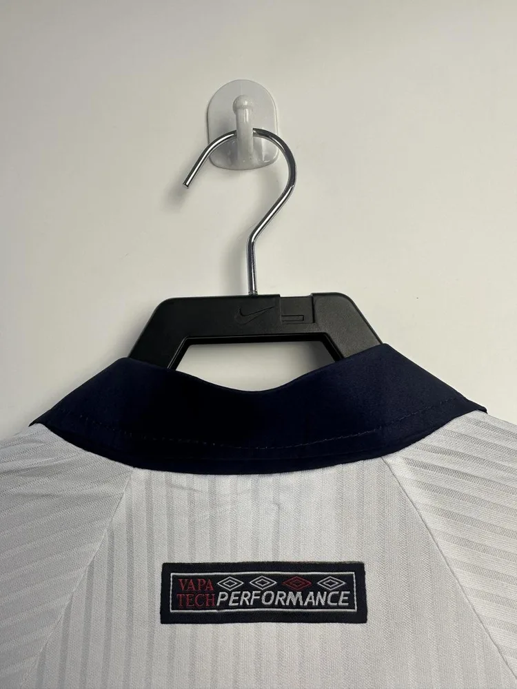 England 1998 Retro Long Sleeve England Home Soccer Jersey 1998 — 4