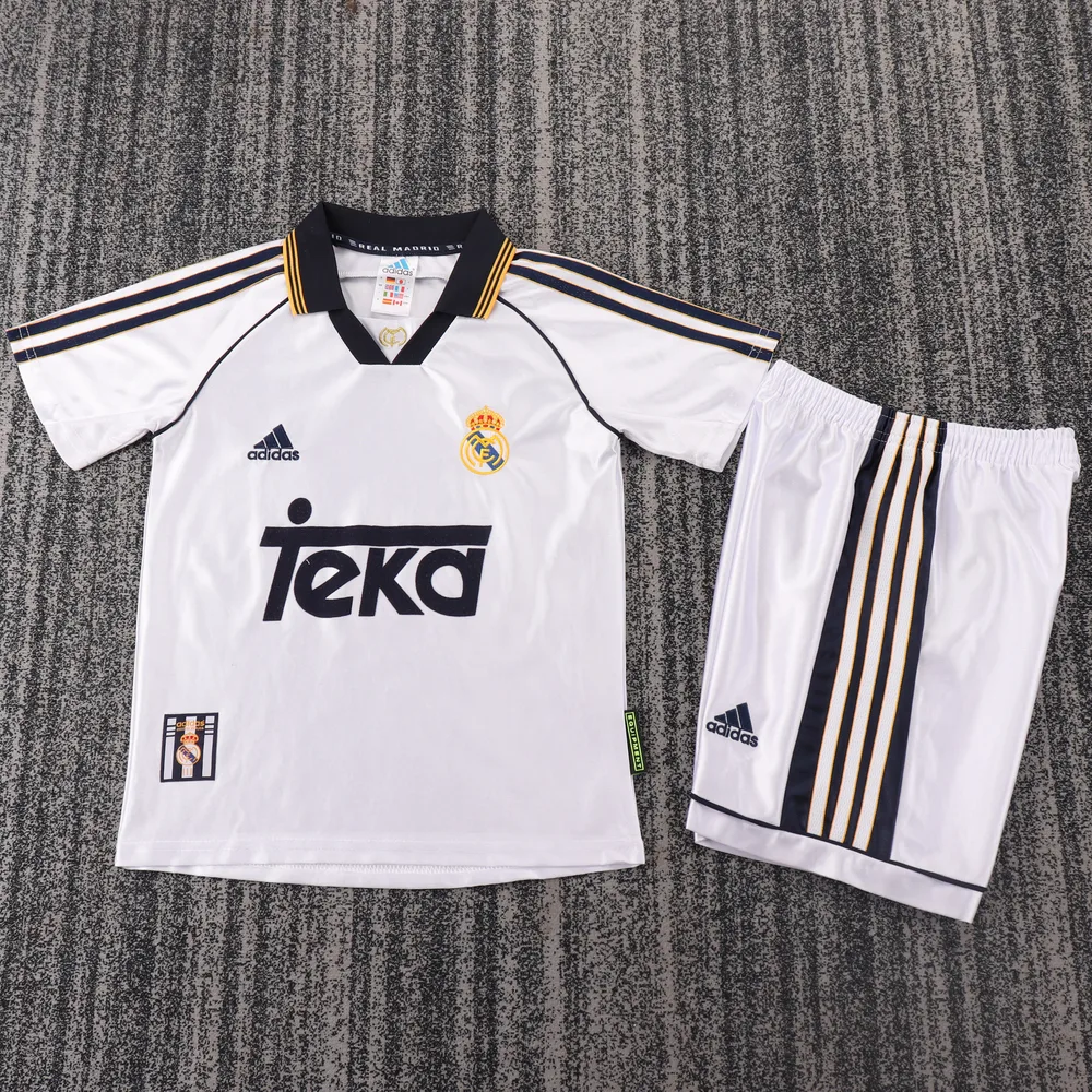 Real Madrid 1998-2000 Retro Real Madrid Local Camiseta de fútbol Talla infantil 1998/2000