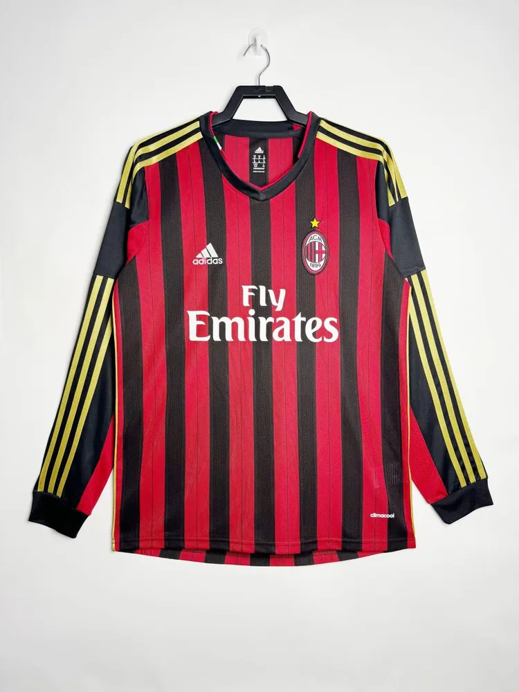 AC Milan 2013/2014 Retro Manga larga AC Milan Local Camiseta de fútbol 2013/2014