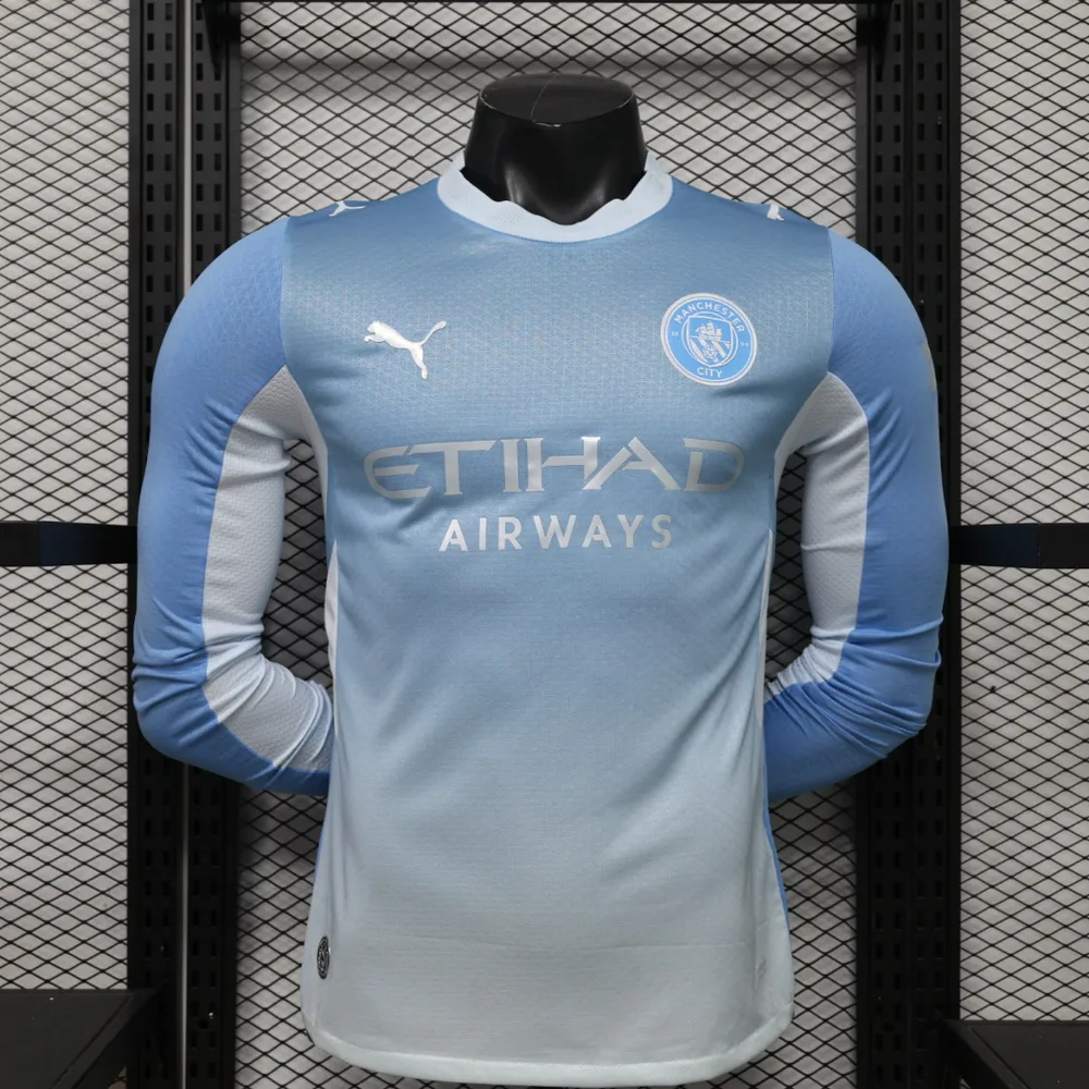 Manchester City 2026/2027 Long Sleeve Player Version Manchester City Home Football Jersey 2026/27