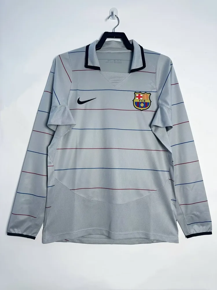 Barcelona 2003/2004 Retro Barcelona Long Sleeves Visitante Camiseta de fútbol 2003/2004