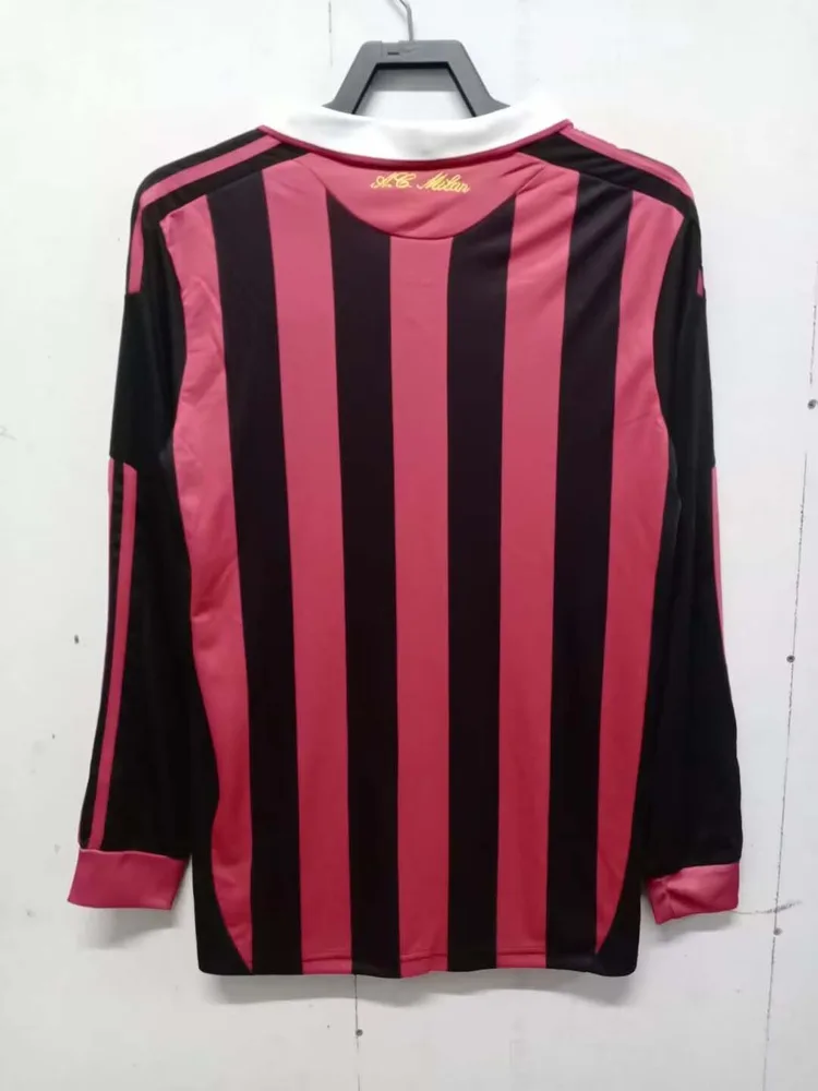 AC Milan 2009/2010 Retro Manga larga AC Milan Local Camiseta de fútbol 2009/2010 — 2