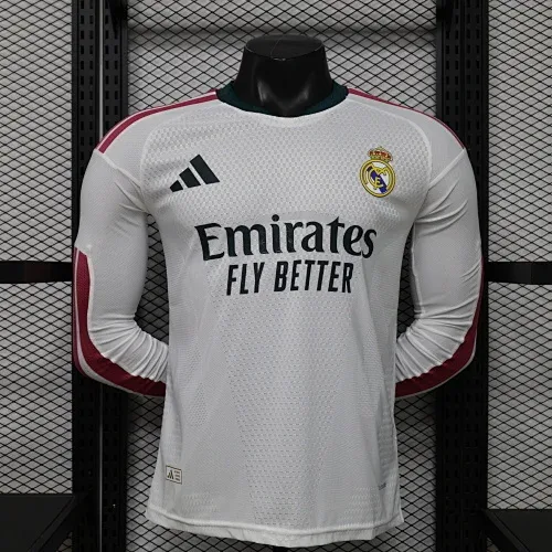 Real Madrid 2026/2027 Long Sleeve Player Version Real Madrid Home Football Jersey 2026/27