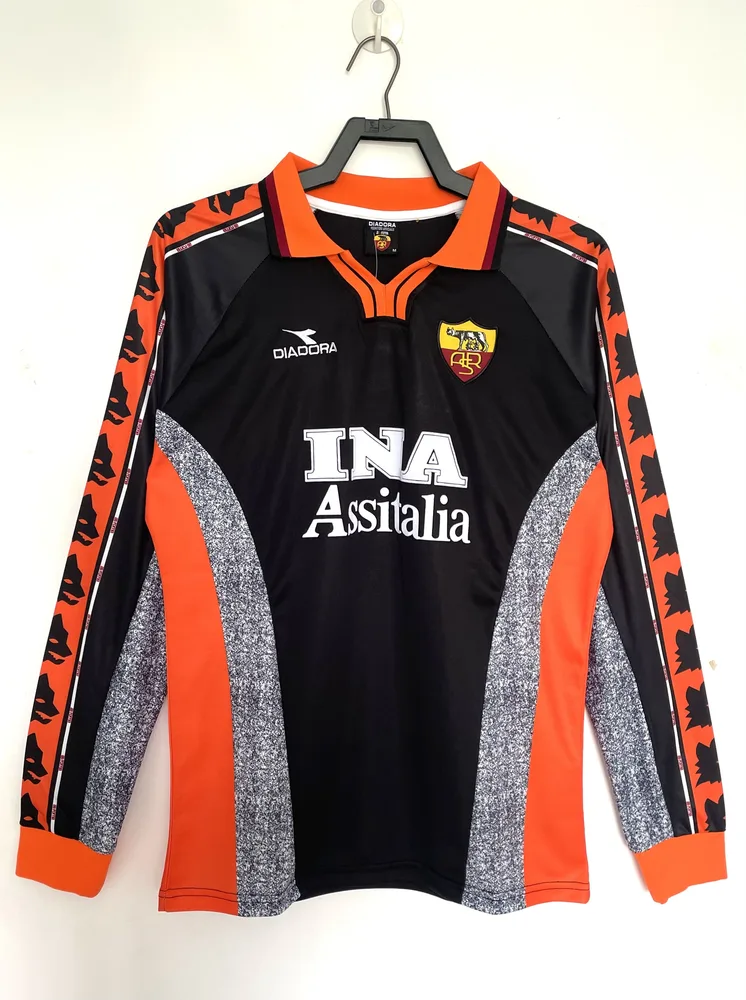 AS Roma 1998/1999 Long Sleeves Retro Roma Tercera Visitante Camiseta de fútbol 1998/1999