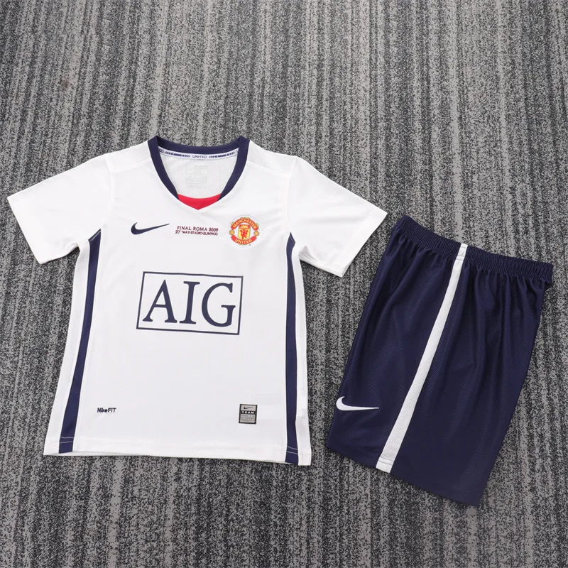 Manchester United 2008/2009 Retro Manchester United Visitante Camiseta de fútbol Talla infantil 2008/2009