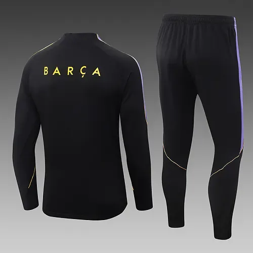 Barcelona 2026/2027 Barcelona Half-Pull Training Black Football Shirt Set 2026/27 — 2