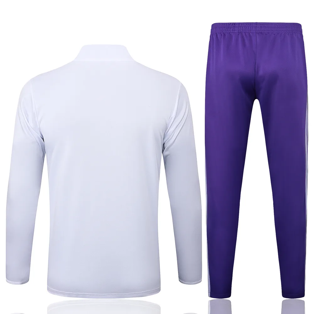 Real Madrid 2025-2026 Real Madrid Retro White Half-Pull Training Suit Football Shirt Set 02 2025/2026 — 2