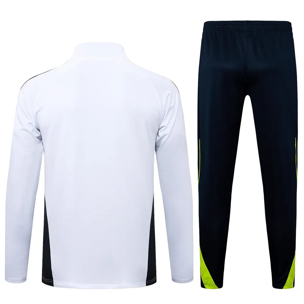 Real Madrid 2025-2026 Real Madrid Retro White Half-Pull Training Suit Football Shirt Set 01 2025/2026 — 2