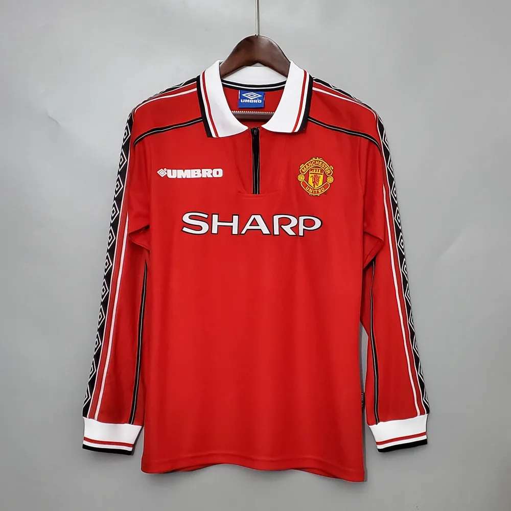 Manchester United 1998-1999 Retro Manga larga Manchester United Local Camiseta de fútbol 1998/1999