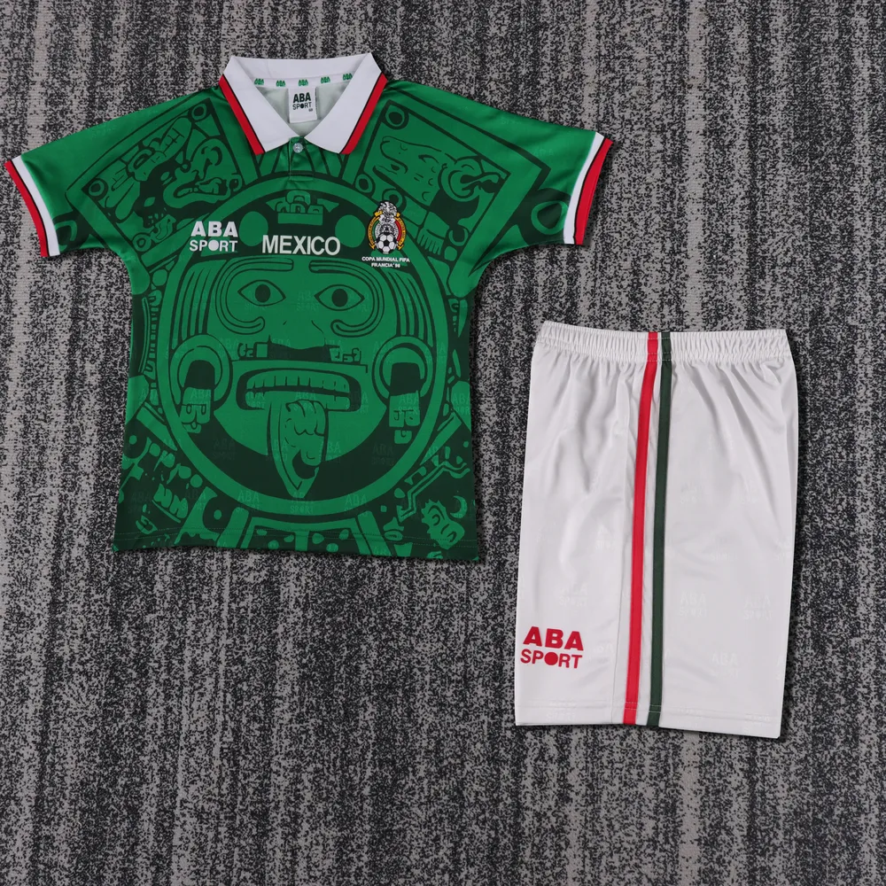 Mexico 1998 Retro Mexico National Local Camiseta de fútbol Talla infantil 1998