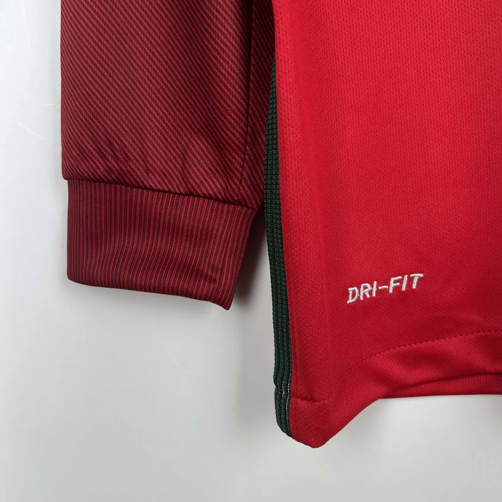 Portugal 2016 Retro Long Sleeve Portugal Home Football Shirt 2016 — 8