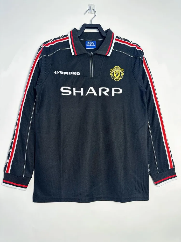 Manchester United 1998-1999 Retro Manga larga Manchester United Visitante Camiseta de fútbol 1998/1999