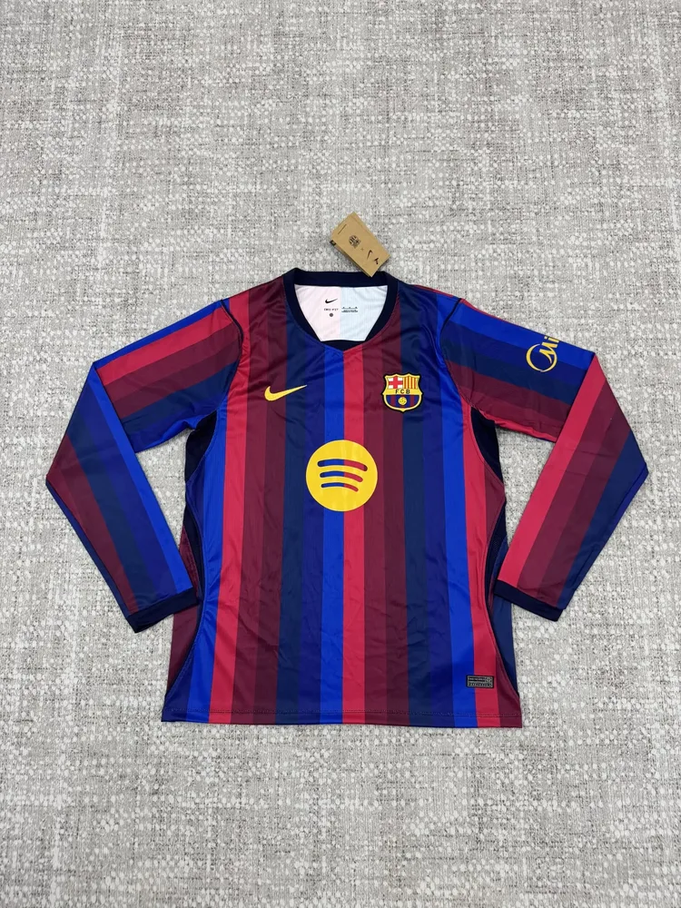 Barcelona 2026/2027 Long Sleeve Barcelona Home Football Jersey 2026/27
