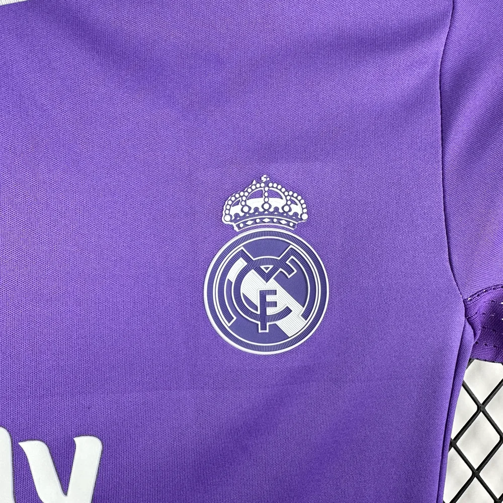 Real Madrid 2016/2017 Retro Real Madrid Visitante Camiseta de fútbol Talla infantil 2016/2017 — 6