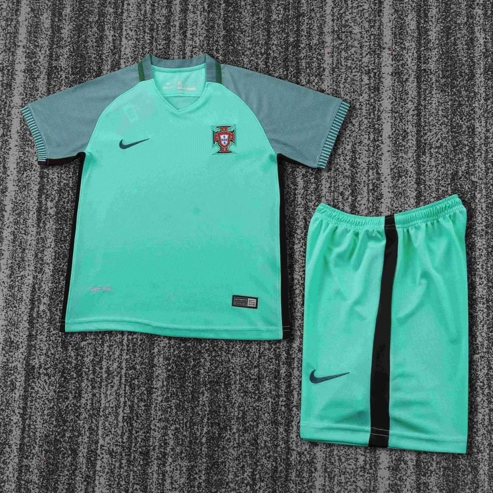 Portugal 2016 Retro Portugal Visitante Camiseta de fútbol Talla infantil 2016